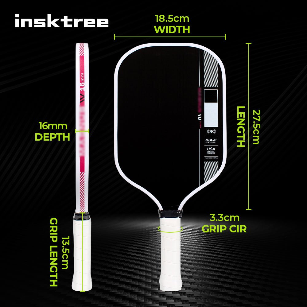 INSK - 550LY High End Professional Custom Carbon 16MM Fiber Pickleball Paddle, 14MM Pickleball, 14MM Pickleball Paddle - insktree
