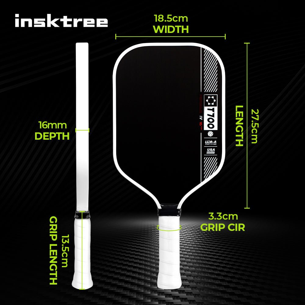 INSK - 650TH Wholesale Foam Gen 4 Shape Approved Adult Pickleball Racket Graphite 16MM Thickness Custom Carbon Fiber Pickleball Paddles - insktree