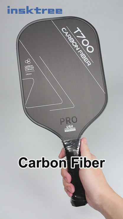 INSK-750LY Pickleball Racket T700 Foam Approved Adult Crbn Graphite 16MM Thickness Custom Carbon Fiber Pickleball Paddle